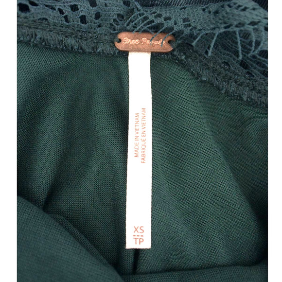 Free People Make It Count Jade Green Dot Lace Drop Waist Sleeveless Dress XS - Picture 7 of 9